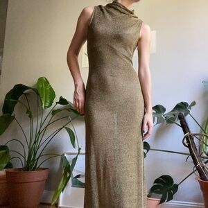 Metallic Thread Knitted Zara Maxi Dress